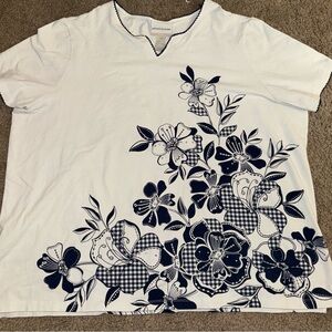 Alfred Dunner White Top with Black Accents